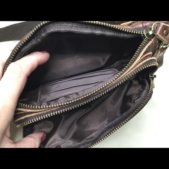 Laoshizi Brown Leather Belt Bag Fanny Pack Sling - Picture 7 of 9